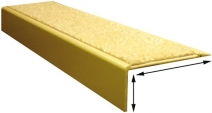 Krawędź następowa antypoślizgowa EdgeGrip Ali, aluminiowa z nakładką grysową, 1200*55*55 mm, yellow